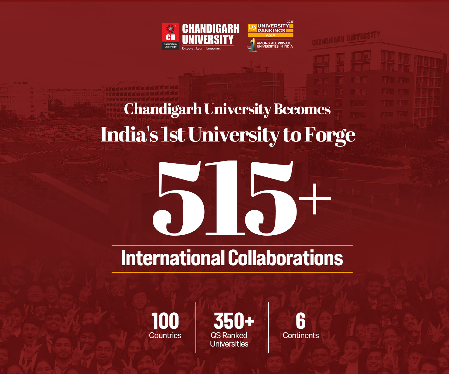 Chandigarh University: Leading Global Collaboration with 515+ International University Partnerships!